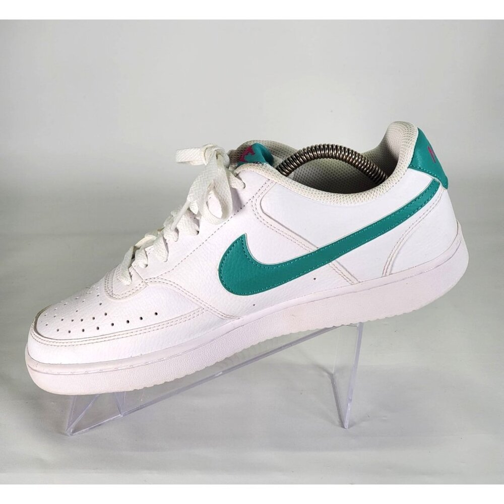 Nike Women's Teal Pink  Leather Court Vision White Washed Shoe Sz 11.5 1473 - Picture 12 of 15
